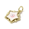 Evil Eye Enamel Shell Pendants KK-E092-26G-01-2