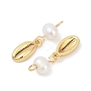 Natural Cultured Freshwater Pearl & Brass Pendants KK-U062-05G-2