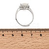 Brass Micro Pave Cubic Zirconia Finger Rings CU-CBA260E-04P-5
