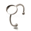 304 Stainless Steel Open Cuff Ring Components STAS-M057-01I-P-1