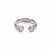 Brass Micro Pave Cubic Zirconia Cuff Rings RJEW-S045-155P-1