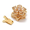 Brass Micro Pave Clear Cubic Zirconia Box Clasps KK-U037-35G-01-2