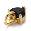 Brass Micro Pave Cubic Zirconia Charms KK-P192-08-G04-3