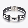 PU Leather Braided Cord Bracelets BJEW-E324-C19-5