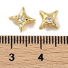 Brass Micro Pave Cubic Zirconia Beads KK-P283-21G-3
