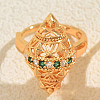 Brass Micro Pave Cubic Zirconia Cuff Open Rings for Women IC9473-4-1