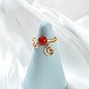 Natural Carnelian Cuff Open Rings RJEW-JR01071-01-2