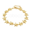 Brass Link Chain Bracelets for Women BJEW-L707-04G-03-4