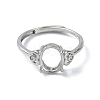 Adjustable 925 Sterling Silver 4 Prongs Ring Settings STER-K179-32P-2