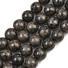 Natural Pyrite Beads Strands G-P303-01-10mm-16-2
