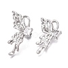 Brass Pave Clear Cubic Zirconia Butterfly Stud Earring Findings KK-N232-450P-2