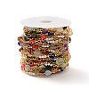 Natural Mixed Gemstone Nuggets & Colorful Glass Evil Eye Beaded Chain CHC-G017-11G-3