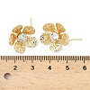 Flower Brass Micro Pave Cubic Zirconia Stud Earring Findings LS-KK-M326-08G-3