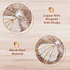 35Pcs 5 Styles Natural Mixed Shell Copper Wire Wrapped Pendants PALLOY-HS00027-4