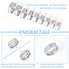 18Pcs 9 Size 201 Stainless Steel Grooved Finger Ring for Men Women STAS-UN0045-60A-P-5