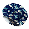 Cotton Adjustable Printed Bouffant Hats Working Caps for Women Men AJEW-WH0677-004-1