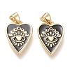 Brass Enamel Pendants ZIRC-F116-10A-G-1