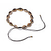 Cowrie Shell Braided Choker Necklaces NJEW-JN02387-01-4