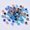 5 Colors Spray Painted & Baking Paint Crackle Glass Beads CCG-X0010-11-8mm-2