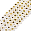 Handmade Evil Eye Lampwork Flat Round Bead Strands LAMP-L058-6mm-22-4