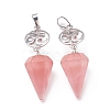 Cherry Quartz Glass Pendants G-O194-08-2