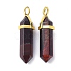 Natural Tiger Eye Pointed Pendants G-G025-01G-37-2