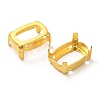 Rectangle Brass Sew on Prong Settings KK-N0084-A05-10x14G-1