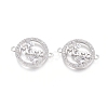 Brass Micro Pave Clear Cubic Zirconia Links Connectors ZIRC-G152-16P-1