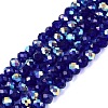 AB Color Plated Transparent Glass Rondelle Beads Strands EGLA-T029-4mm-10R-1