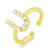 Rack Plating Brass Open Cuff Rings for Women RJEW-F162-01G-U-1