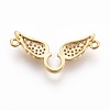 Brass Micro Pave Cubic Zirconia Links ZIRC-P076-31G-NR-2