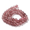 Natural Green Jade Imitation Strawberry Quartz Beads Strands G-B046-08B-3