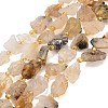 Raw Rough Natural Gold Rutilated Quartz Beads Strands G-A322-B08-01-2