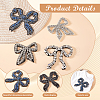 4Pcs 4 Styles Bowknot Glass Rhinestone Beading Flower Applqiues PATC-GO0001-11-4