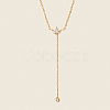 White zircon tassel Y pendant necklace stainless steel vacuum plating collar chain jewelry ZN1506-1