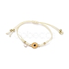 Sunflower Alloy Enamel Charms Braided Bracelets LS-BJEW-A016-01A-1