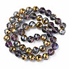 Electroplate Transparent Glass Beads Strands EGLA-N002-34A-D01-2
