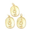 Brass Micro Pave Clear Cubic Zirconia Pendants ZIRC-L091-085G-1