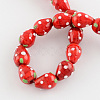 Handmade Lampwork 3D Strawberry Beads LAMP-R109B-15-2