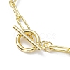 Golden 304 Stainless Steel Charm Bracelets with Brass Paperclip Chains BJEW-JB10031-04-4