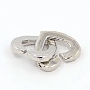 Brass Two Loops Heart Interlocking Clasps for DIY Jewelry LS-KK-M051-01P-2