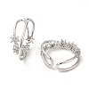 Clear Cubic Zirconia Criss Cross with Star Cuff Earring EJEW-H092-01P-2