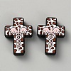 Halloween Cross Silicone Beads SIL-WH0025-01D-1