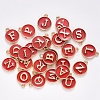 Initial Letter A~Z Alphabet Enamel Charms ENAM-Q437-08-2