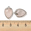 Natural Rose Quartz Faceted Pendants G-M431-06P-03-3