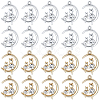 SUNNYCLUE 36Pcs 2 Colors Alloy with Rhinestone Pendants RB-SC0001-09-1