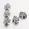 Tibetan Style Alloy Hamsa Hand/Hand of Fatima/Hand of Miriam Beads TIBEB-7722-AS-RS-1