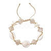 Synthetical Turquoise & Natural Mixed Shell & Acrylic Beads Adjustable Bracelets for Women BJEW-TA00743-3