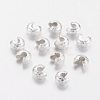 Brass Crimp Beads Covers KK-G016-S-NF-1