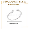 1Pc Letter Brass Rhinestone Open Cuff Rings for Women AJEW-LP0004-47F-S-2